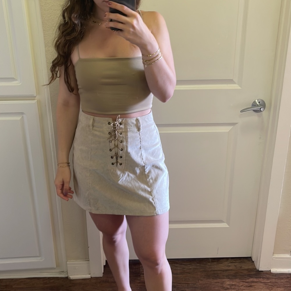 GARAGE zip back corduroy Skirt